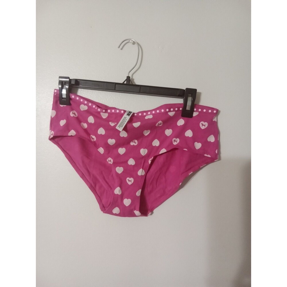 Pink Hiphugger Panties With Hearts Size XL